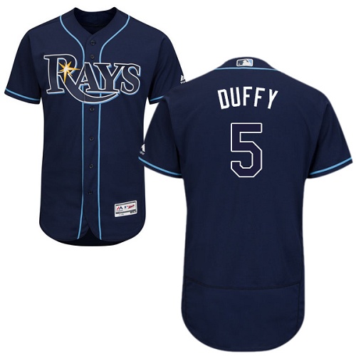 Rays #5 Matt Duffy Dark Blue Flexbase Authentic Collection Stitched MLB Jersey - Click Image to Close